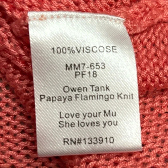 Show Me Your MuMu Owen Tank Papaya Flamingo Knit Oversized Boho Size XS - Picture 11 of 12